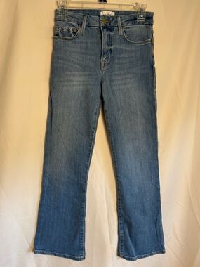 Like New FRAME Classic Le Crop Mini Bootcut Denim Light Blue Jeans Size 26